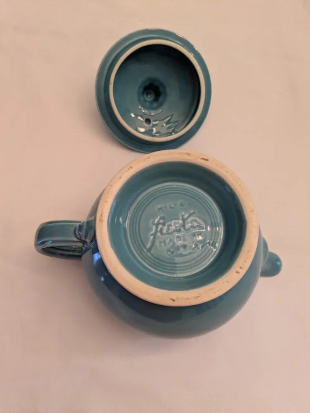 Vintage Turquoise Fiestaware Medium Teapot with Lid